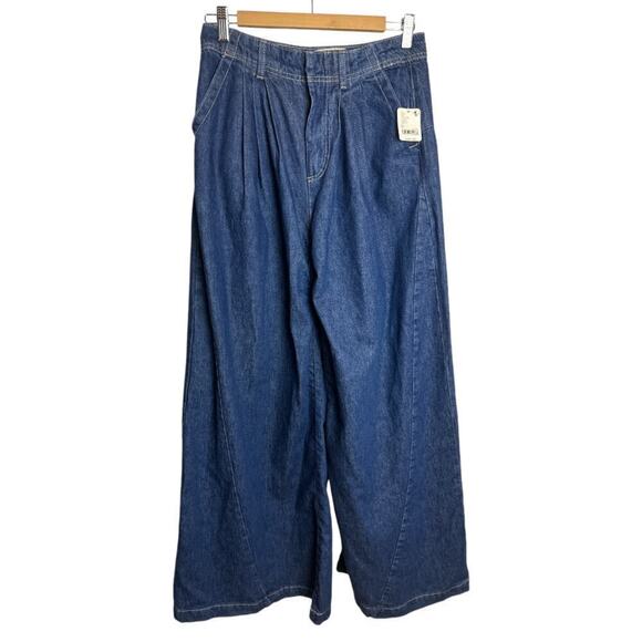 Free People Equinox Blue Denim Wide Leg Jeans Women's Size 26 NWT - Picture 2 of 8